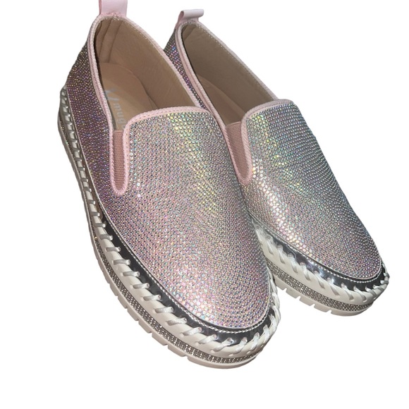 NWOT Muguan Slip-On Glitter Vulcanized Platform Shoe Sneaker - Picture 3 of 7